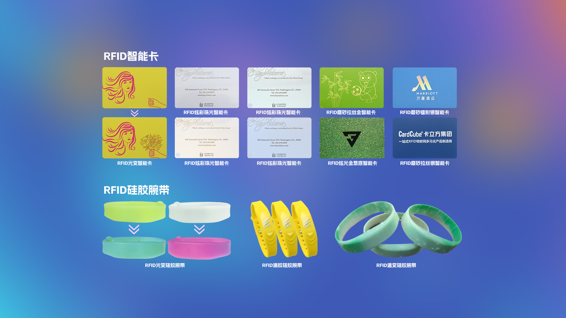九游会在线集团多款RFID智能卡及NFC光变温变硅胶腕带新品震撼上市